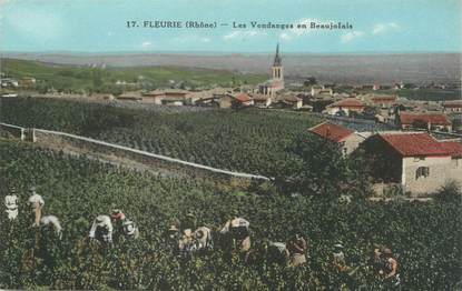 .CPA  FRANCE 69 " Fleurie, Les vendanges en Beaujolais"