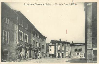 .CPA FRANCE 69 " Grézieu la Varenne, Côté de la place de l'église"