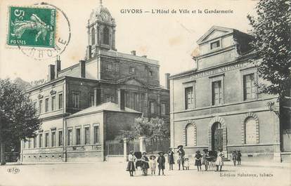 .CPA FRANCE 69 " Givors, Hôtel de ville et la Gendarmerie"