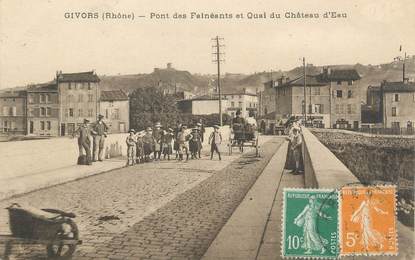 .CPA FRANCE 69 " Givors, Pont des Fainéants et Quai du Château d'Eau"
