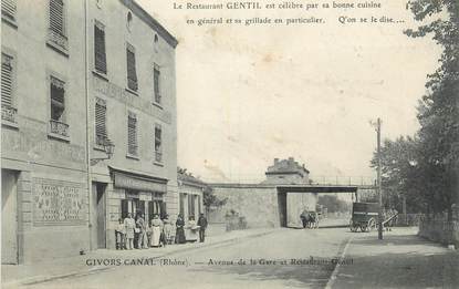 .CPA FRANCE 69 " Givors, Restaurant Gentil, avenue de la gare"