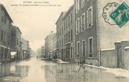 .CPA FRANCE 69 " Givors, Rue des Plaines" / INONDATIONS
