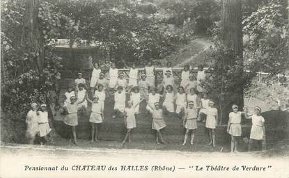 .CPA FRANCE 69 "Les Halles, Pensionnat du Château, le théâtre de verdure"