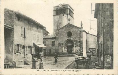 .CPA FRANCE 69 "Longes, La place de l'église"