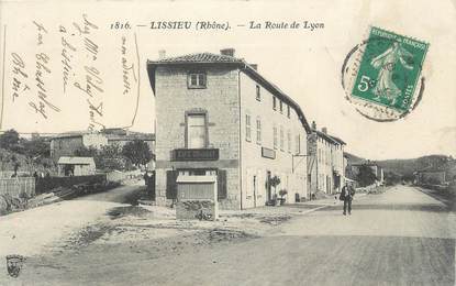 .CPA  FRANCE 69 " Lissieu, La route de Lyon"