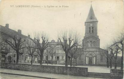 .CPA  FRANCE 69 " Limonest, L'église et la place"