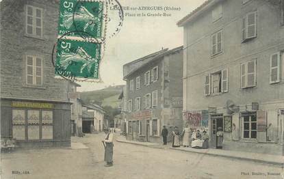 .CPA  FRANCE 69 " Lamure sur Azergues, La place et la grande rue"