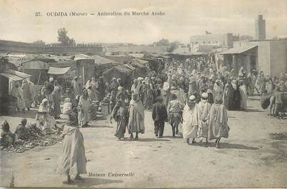 CPA MAROC "Oudjda, animation du Marché arabe"