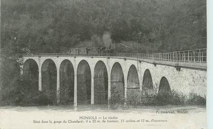 .CPA FRANCE 69 " Monsols, Le viaduc"