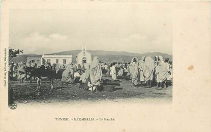 CPA TUNISIE "Grombalia, le marché"