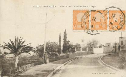 CPA TUNISIE "Maxula Radès, rte conduisant au village"