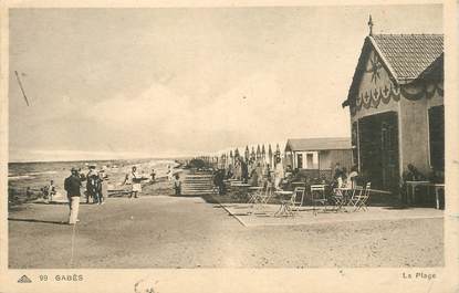 CPA TUNISIE  "Gabès, la plage"