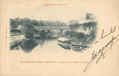 CPA FRANCE 94 "Villeneuve Saint Georges, versant de l'Yerres en Seine" / PÉNICHE / BATELLERIE 
