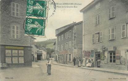 .CPA FRANCE 69 "Lamure d'Azergues, La gare et la Grande rue "