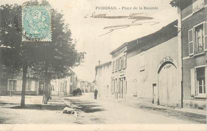 .CPA FRANCE 69 "Pusignan, Place de la Bascule"
