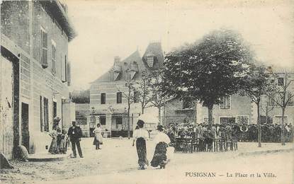 .CPA FRANCE 69 "Pusignan, La place et la villa"