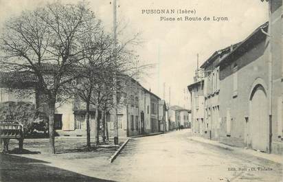 .CPA FRANCE 69 "Pusignan, Place et route de Lyon"