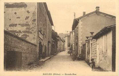 .CPA  FRANCE 69 "Salles,  Grande rue"