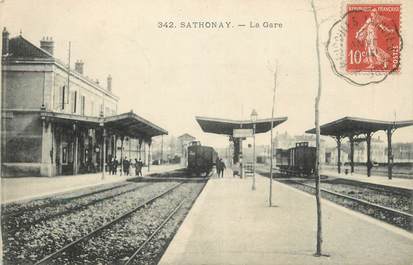 .CPA  FRANCE 69 "Sathonay, La gare"