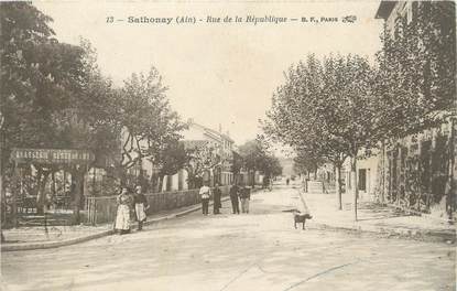 .CPA  FRANCE 69 "Sathonay, Rue de la République"