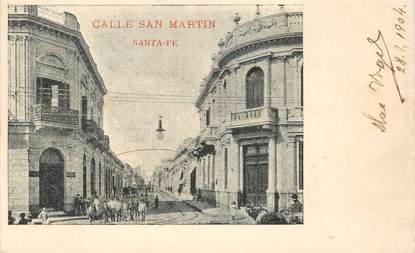 CPA ARGENTINE "Santa Fe,  Calle San Martin"