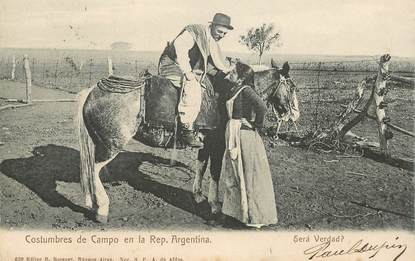 CPA ARGENTINE  " Costumbres de Campo"