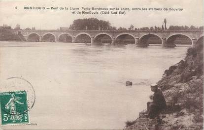.CPA  FRANCE 37 "Montlouis, Pont de la ligne Paris Bordeaux  sur la Loire"