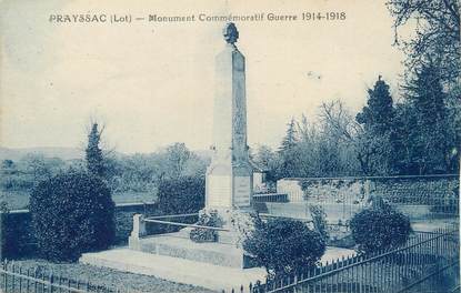 .CPA  FRANCE 46 " Prayssac, Monument commémoratif de la Guerre 14-18"