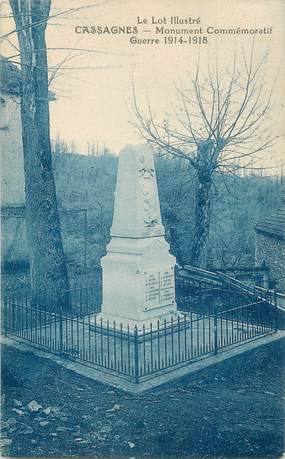.CPA FRANCE 46 "Cassagnes, Le monument commémoratif guerre 14-18"