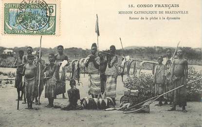 CPA CONGO "Mission catholique de Brazzaville, retour de la pêche à la dynamite"