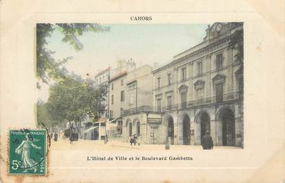 .CPA FRANCE 46 "Cahors, L'Hôtel de Ville et le Boulevard Gambetta"