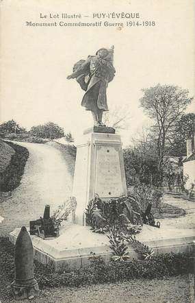 .CPA  FRANCE 46 "Puy l'Evêque, Monument commémoratif Guerre 14-18"