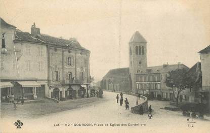 .CPA  FRANCE 46 "Gourdon, Place et église des Cordeliers"