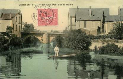 CPA FRANCE 49 "Cholet, le vieux Pont sur la Moine"