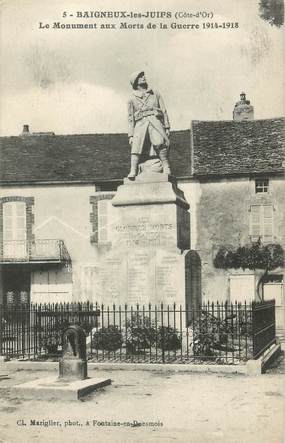 .CPA  FRANCE 21 "Baigneux les Juifs, Monument aux morts de la Guerre 14-18"