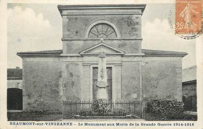 .CPA  FRANCE 21 "Beumont sur Vingeanne, Le monument aux morts  de la grande Guerre 14-18"