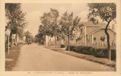 .CPA  FRANCE  47 " Castillonnès, Route de Villeneuve"