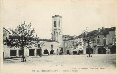 .CPA  FRANCE  47 " Castillonnès, Place du Marché"