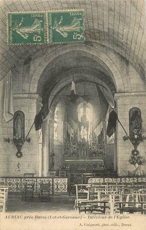 .CPA  FRANCE  47 "Auriac, Intérieur de l'église"