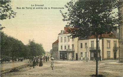 CPA FRANCE 71 "Le Creusot, rue de Torcy et entrée de la Promenade"