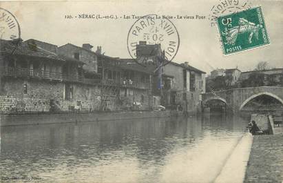 .CPA  FRANCE  47 "Nérac, Les tanneries, La Baïse et le vieux pont"