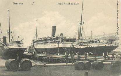CPA MEXIQUE "Veracruz, bateau à vapeur Bismarck"