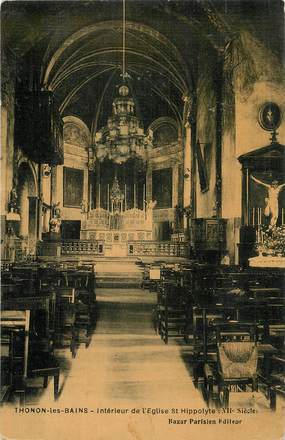 CPA FRANCE 74 "Thonon les Bains, Intérieur de l'Eglise Saint Hippolyte"