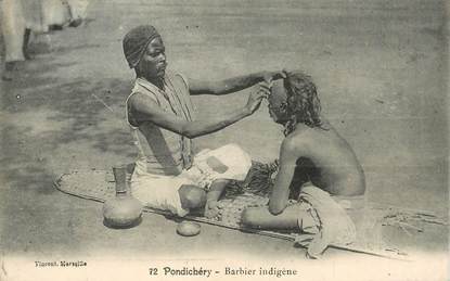 CPA INDE "Pondichéry, barbier indigène"