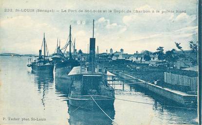 CPA SENEGAL "Saint Louis, le port et de dépot de charbon à la pointe nord"