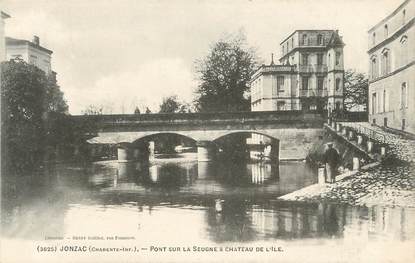 .CPA  FRANCE 17 " Jonzac, Pont sur la Seugne et Châtau de l'Ile"