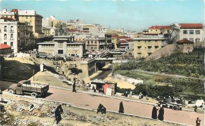 CPSM ALGERIE   "Mostaganem, le marché et les trois ponts" 
