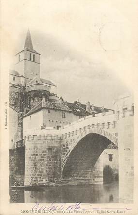 . CPA  FRANCE 86 " Montmorillon, Le vieux pont et l'église Notre Dame"