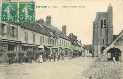 CPA FRANCE 77  "Egreville, Place du Marché au Blé"