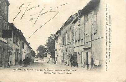 . CPA  FRANCE 32 " Cologne du Gers, Rue des pénitents, avenue de Mauvezin"